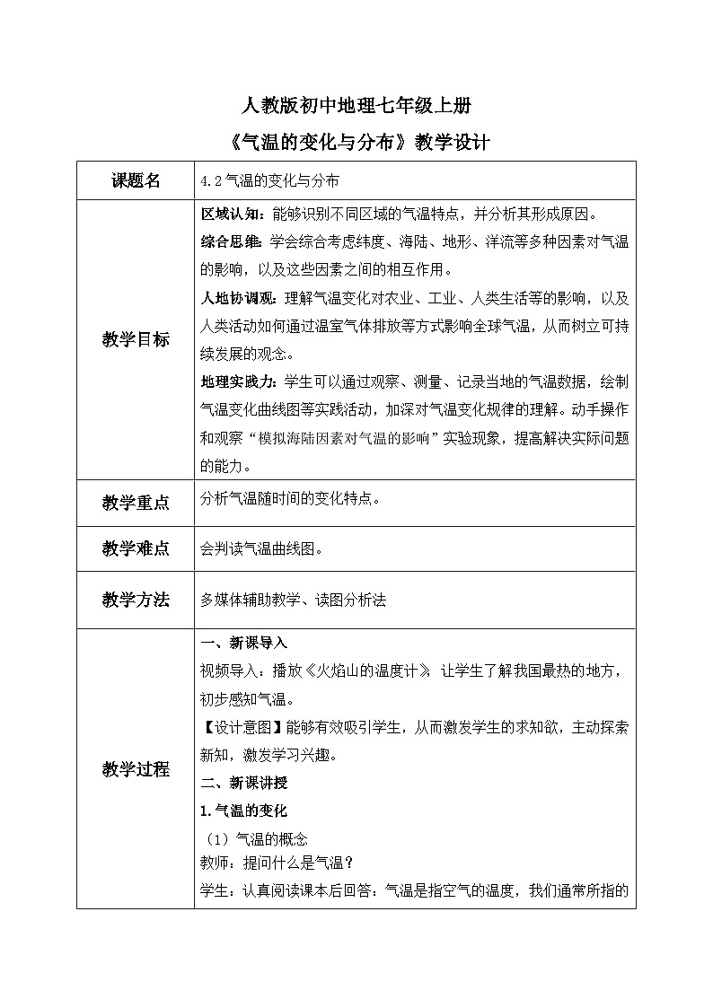4.2气温的变化与分布(课件+教案)-2024-2025学年最新人教版七年级上册地理01