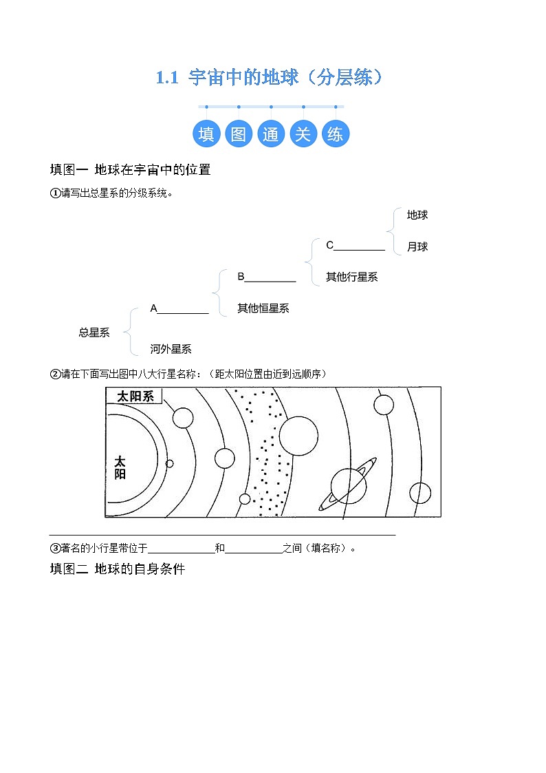 【核心素养】中图版(2024)地理七年级上册 1.1 宇宙中的地球(课件+练习)01