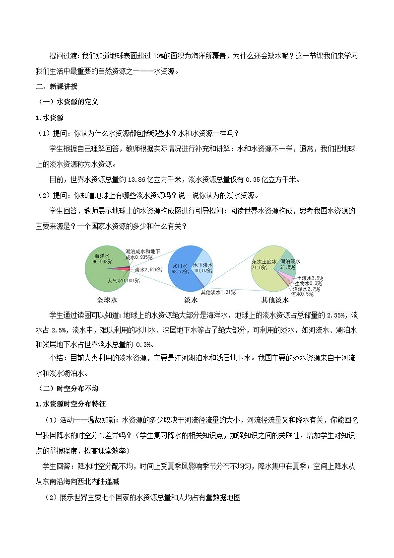 人教版初中地理八年级上册 3.3 水资源(课件+教案+练习+导学案)02