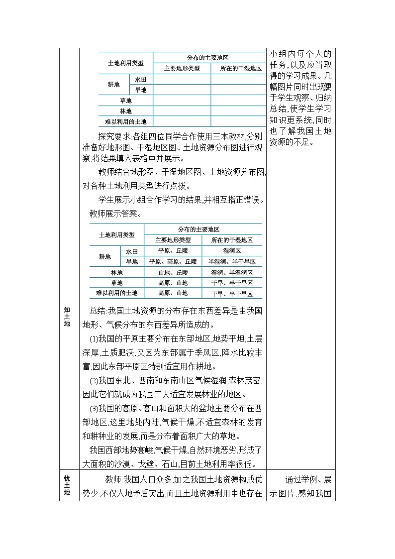人教版(2024)八年级地理上册第三章中国的自然资源第二节土地资源教案第3页