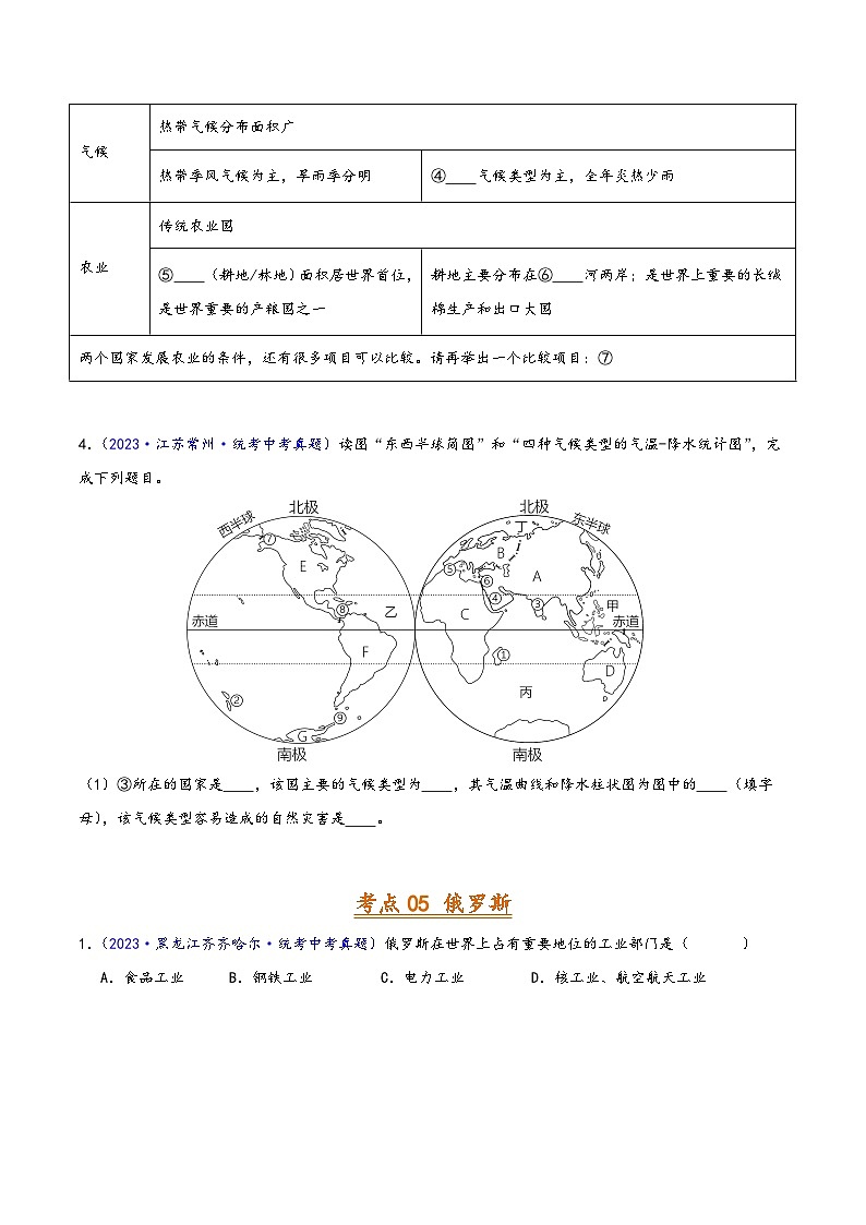 中考地理真題分項匯編(全國通用)專題06亞洲、我們鄰近的地區(qū)和國家(第02期)(原卷版+解析)第3頁