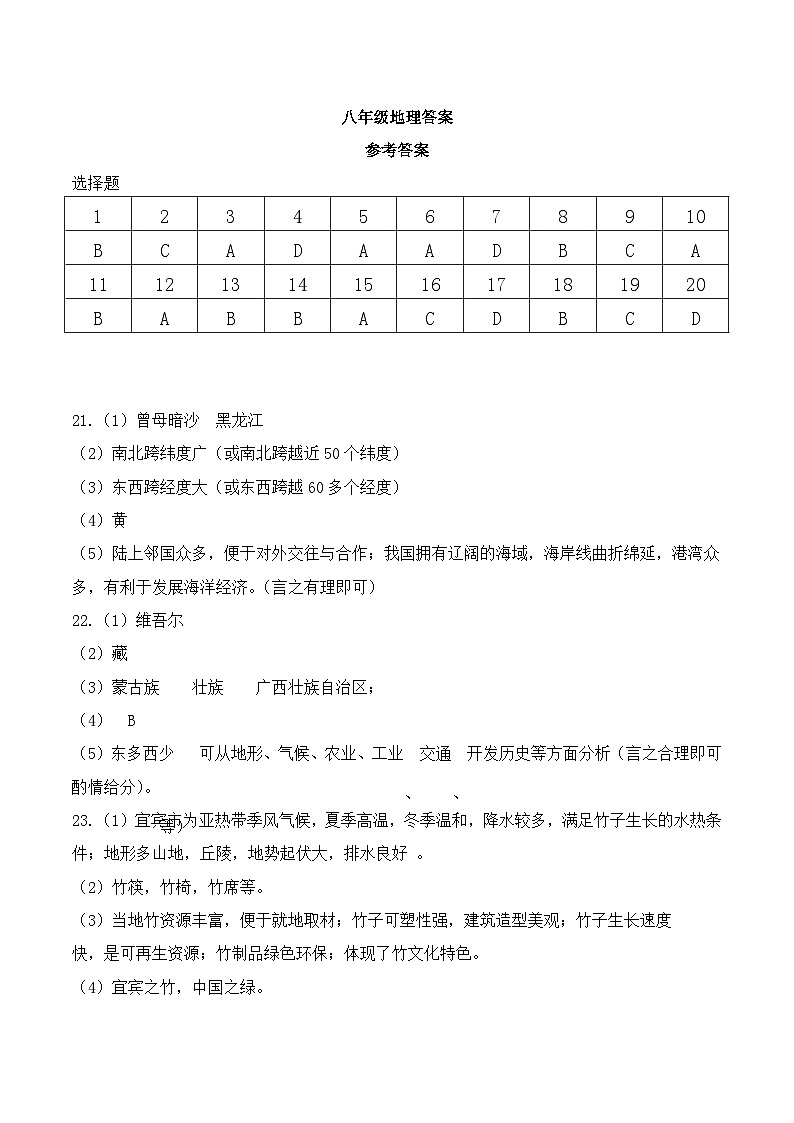 河南省信阳市息县2024-2025学年八年级上学期期中地理试题01