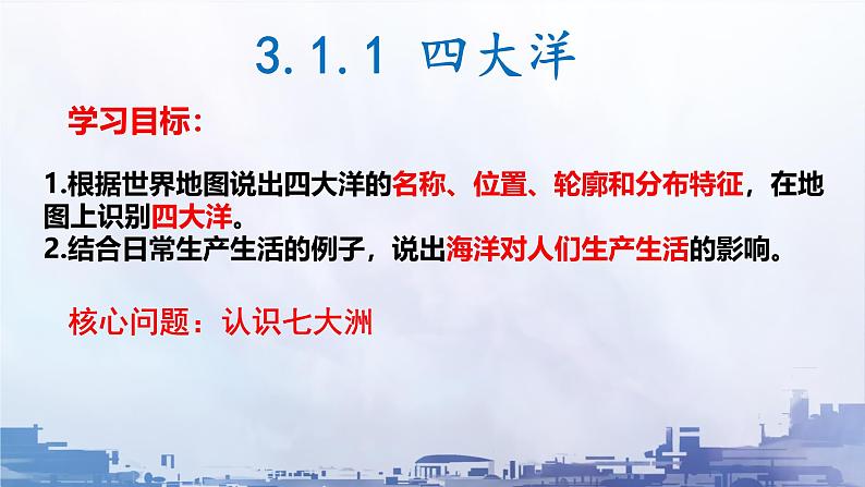 初中 地理 人教版(2024) 七年级上册(2024) 第三章 第一节 大洲和大洋 课件第3页