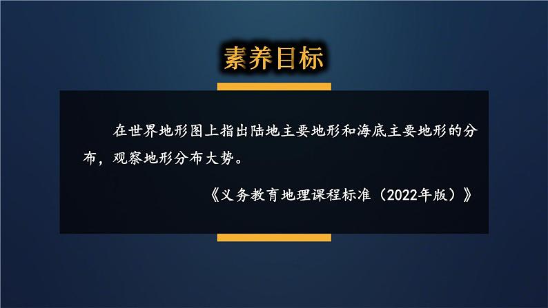 初中 地理 人教版(2024) 七年级上册(2024) 第三章第二节 世界的地形 课件第1页
