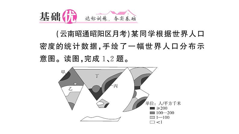 初中地理新人教版七年级上册第五章第一节第二课时 世界人口的分布 世界不同的人种作业课件2024秋第6页