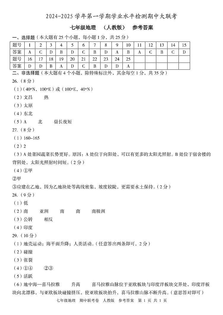 参考答案第1页