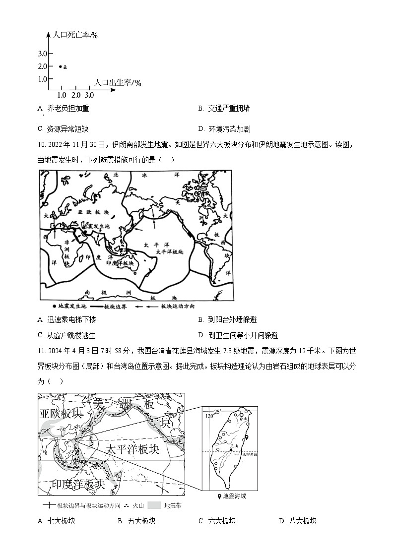 河南省商丘市夏邑县城北五乡联考2024-2025学年七年级上学期期中地理试题(原卷版)-A4第3页