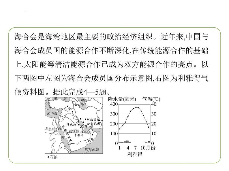 8.3 西亚——世界石油宝库 西亚石油输出 经济与社会 习题课件-七年级地理下学期湘教版(2024版)第7页