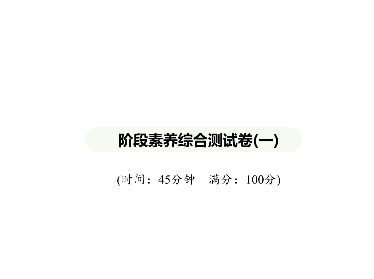 阶段素养综合测试卷(一)  习题课件-年七年级地理下学期湘教版（2024）