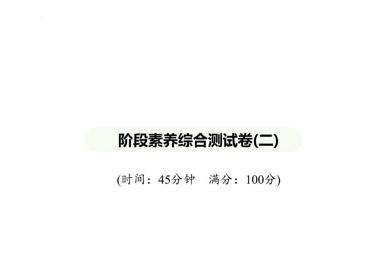 阶段素养综合测试卷(二) 习题课件-湘教版七年级地理下册