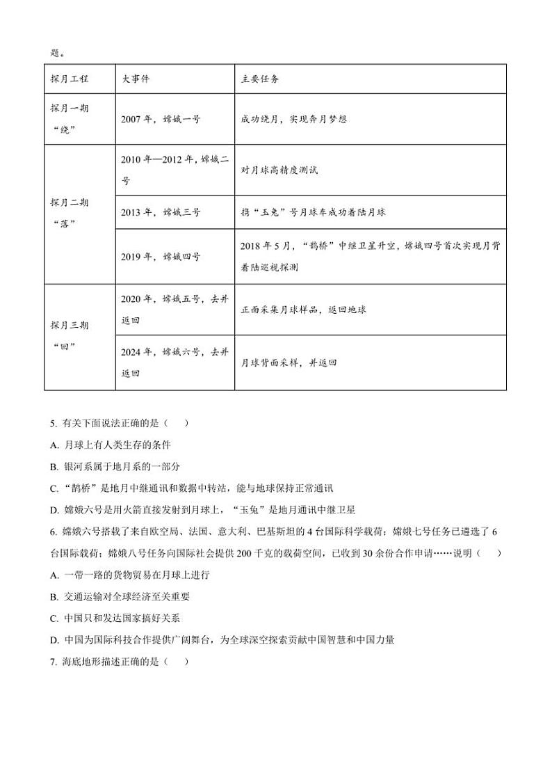 2024~2025学年吉林省长春市第七十二中学七年级上期末地理试卷(含答案)第2页