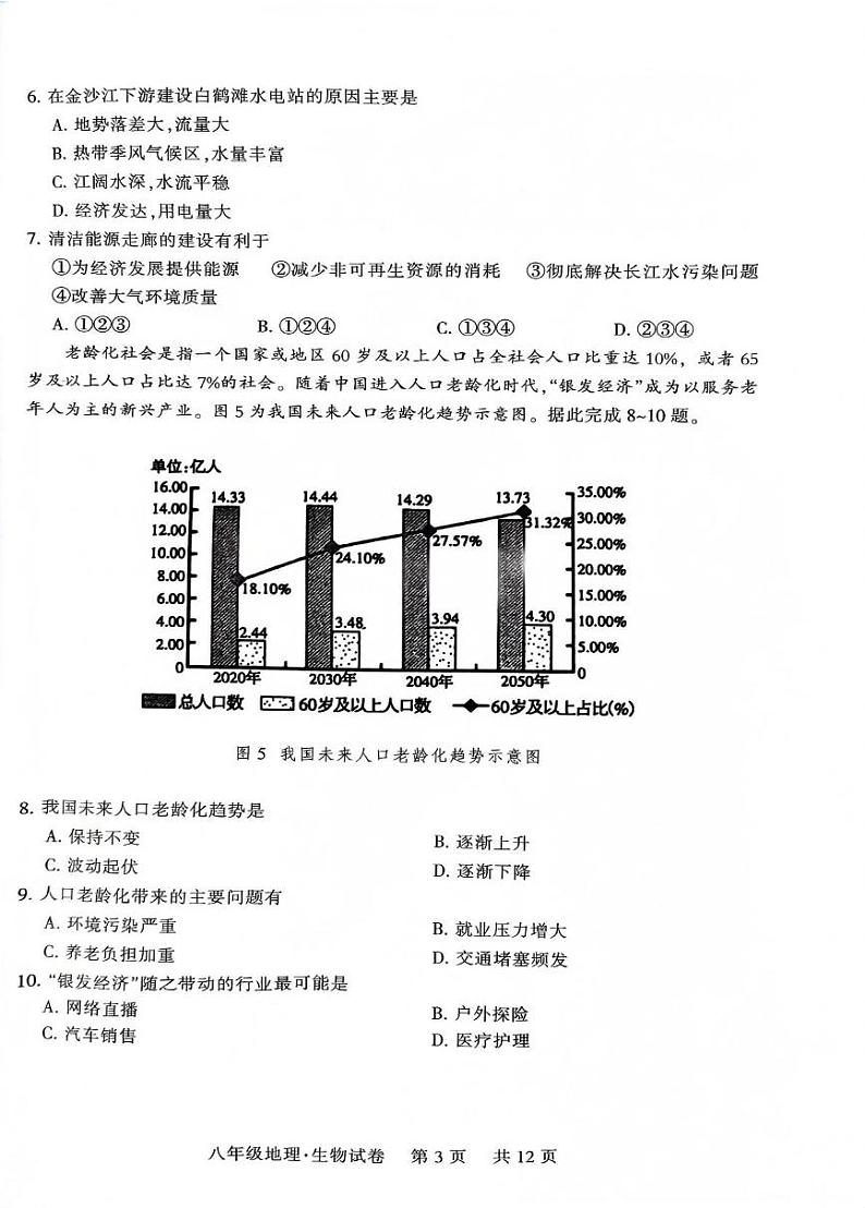 湖北省襄阳市襄城区2024-2025学年八年级上学期期末地理试卷第3页