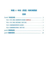 中考地理一轮复习专题11 中东（西亚）和欧洲西部（梯级进阶练）（解析版）