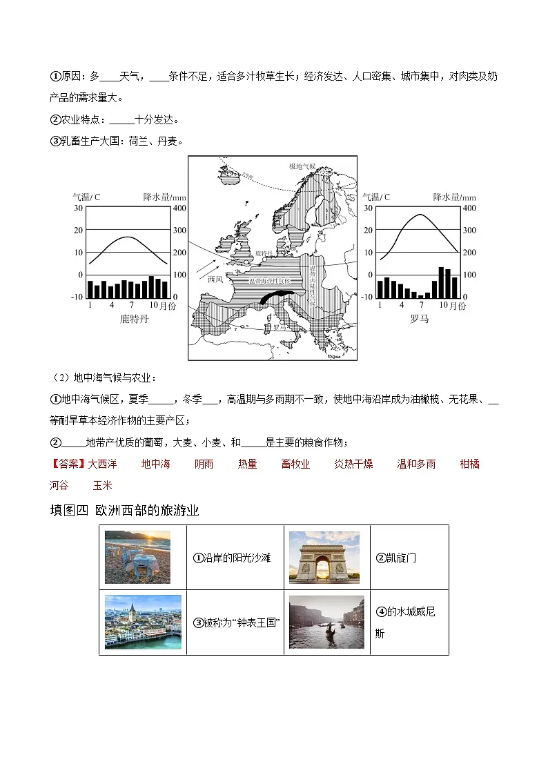 6.3 寻踪“旅游圣地”——欧洲西部(分层练)-2024-2025学年七年级地理下册(晋教版2024)(解析版)第2页