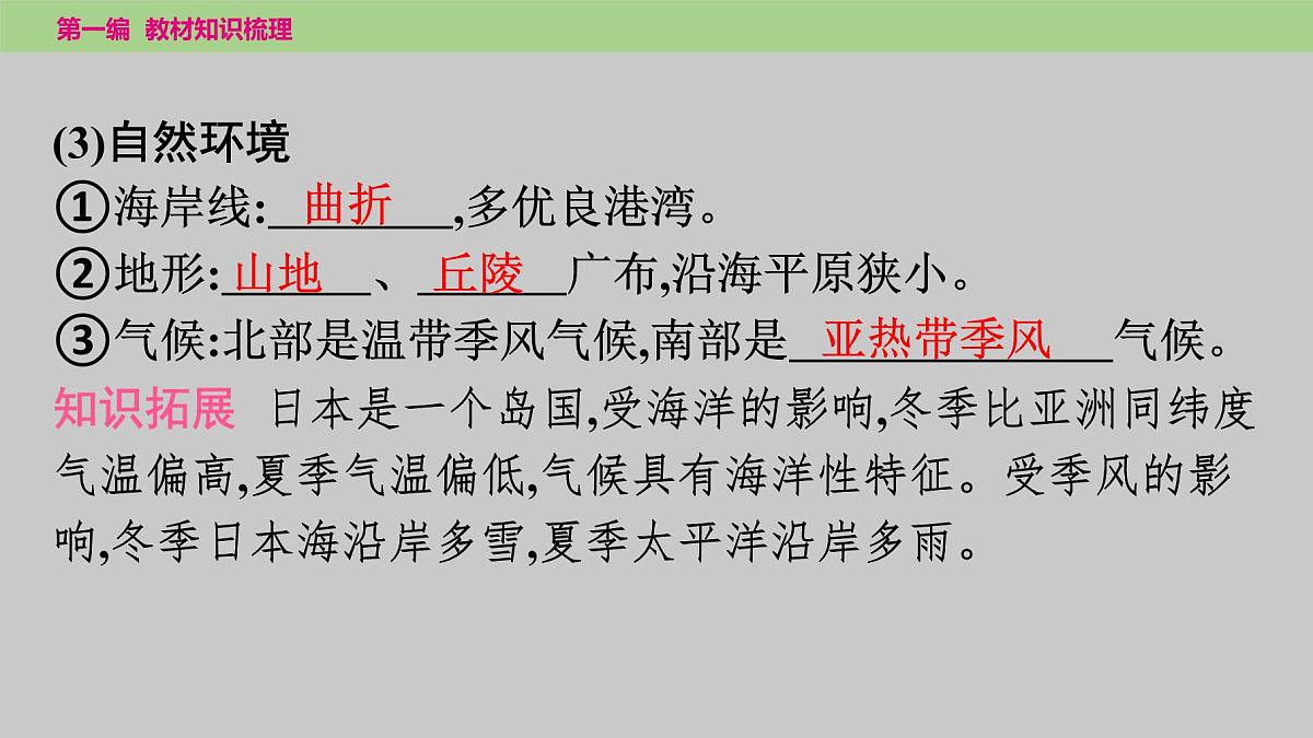 2025年中考地理(世界部分)一轮复习教材整理课件---第七章 我们邻近的地区和国家第5页