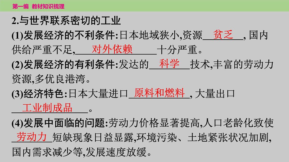 2025年中考地理(世界部分)一轮复习教材整理课件---第七章 我们邻近的地区和国家第7页