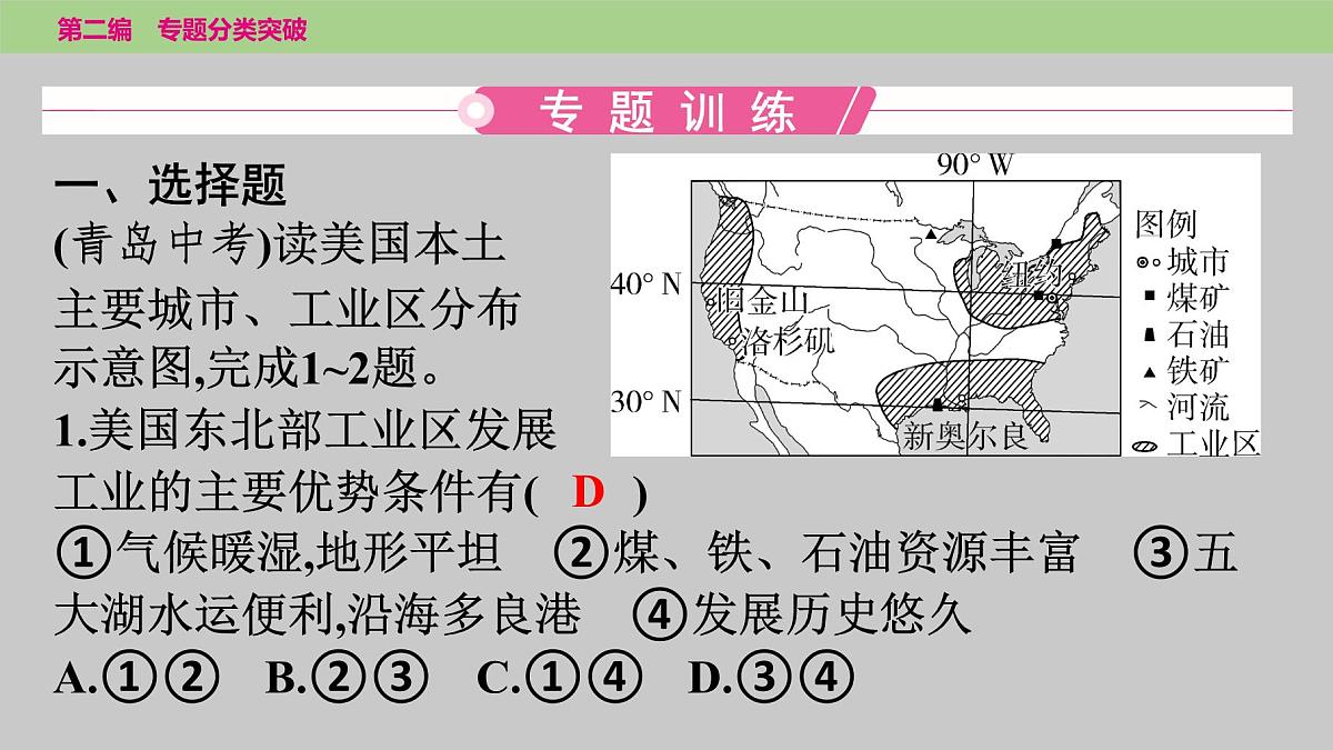 2025年中考地理二轮复习专题突破课件---专题五 类型二 工业的分布及其影响第6页