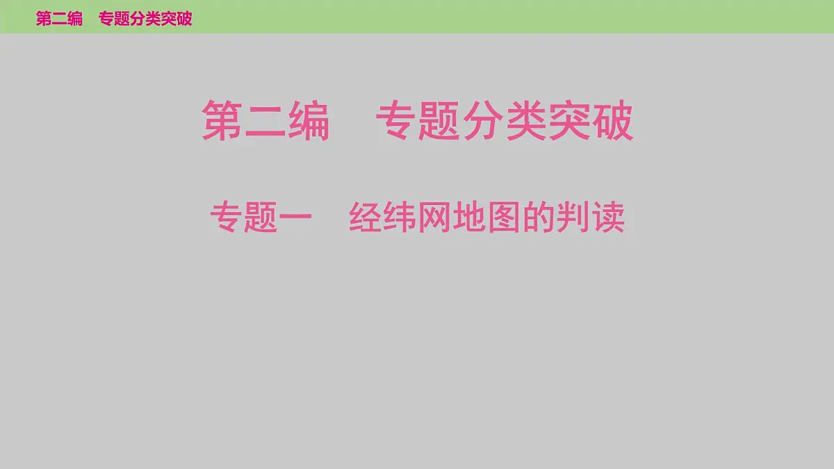 2025年中考地理二轮复习专题突破课件---专题一 经纬网地图的判读第1页