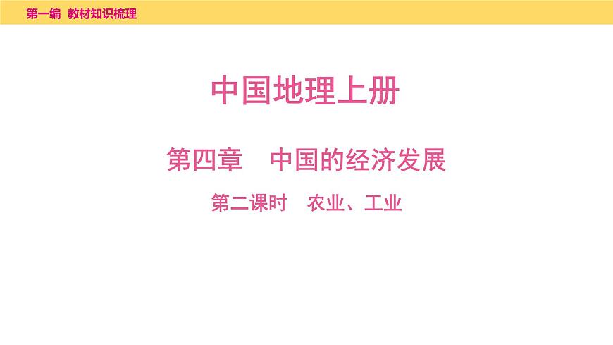 2025年中考地理一輪復(fù)習(xí)教材整理課件---第四章　第二課時(shí)　農(nóng)業(yè)、工業(yè)第1頁(yè)