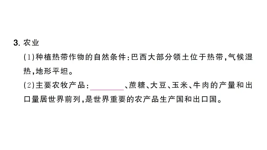 初中地理新人教版七年级下册第十章第二节 巴西作业课件2025春第5页