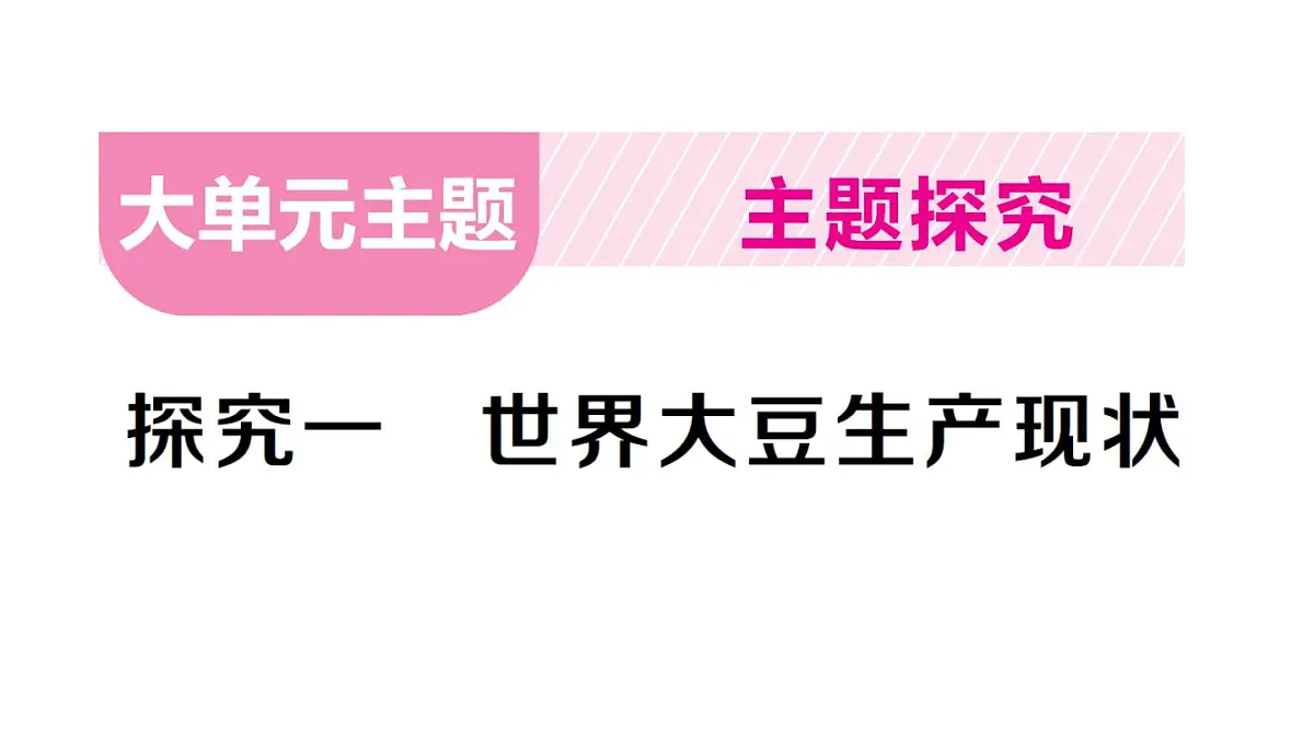 初中地理新人教版七年级下册大单元主题探究一 世界大豆生产现状作业课件2025春第1页
