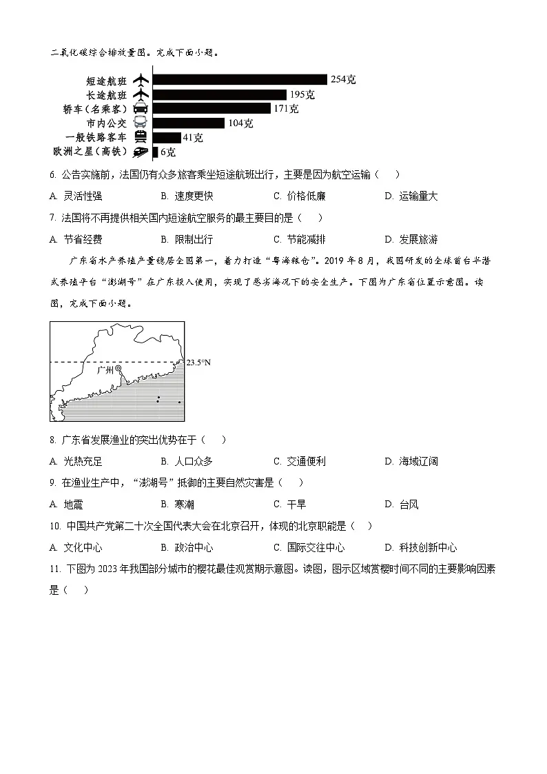 辽宁省沈阳市康平县十六校2024-2025学年八年级下学期开学地理试卷(原卷版+解析版)第2页