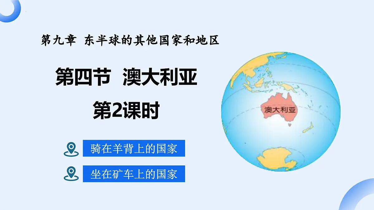 9.4 澳大利亚 第2课时 “骑在羊背上的国家”“坐在矿车上的国家” 课件-七年级地理下学期人教版(2024)第1页