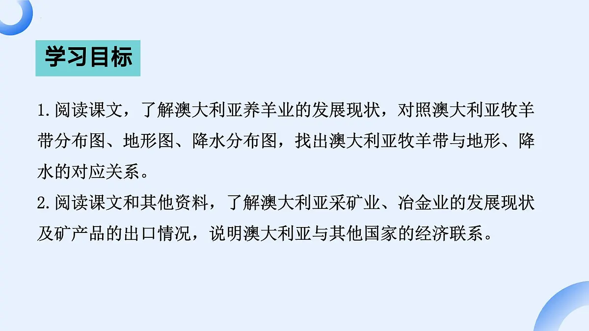 9.4 澳大利亚 第2课时 “骑在羊背上的国家”“坐在矿车上的国家” 课件-七年级地理下学期人教版(2024)第2页