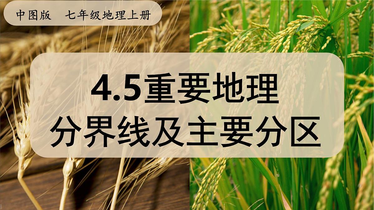 4.5 重要的地理分界线及主要分区课件-2024-2025学年中图版地理七年级上册第1页