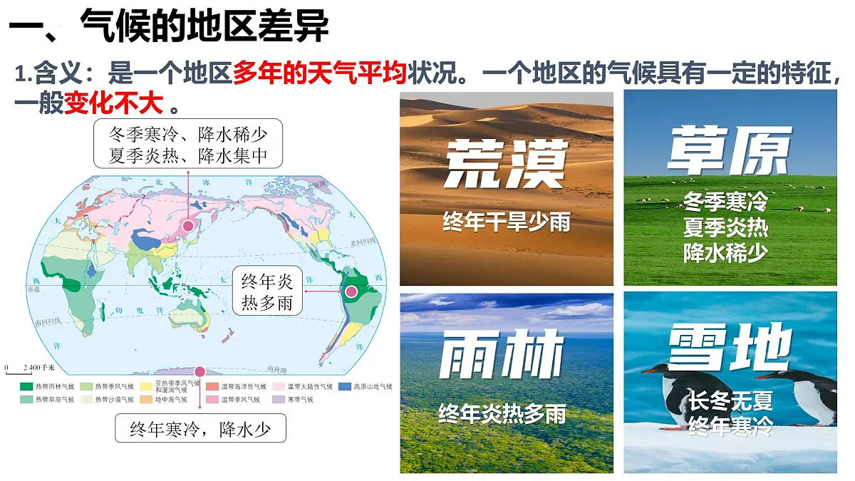 2024-2025学年人教版地理七年级上册4.4.1世界的气候 课件第3页