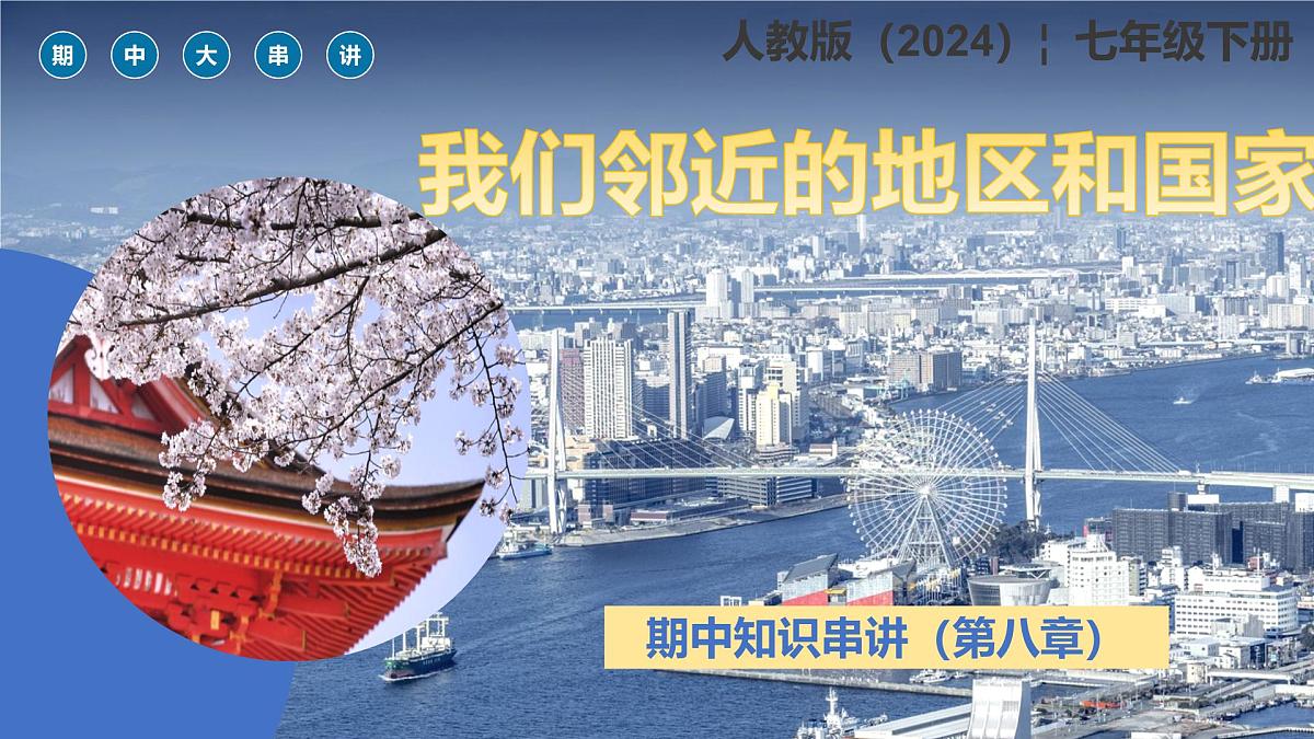 2024-2025学年七年级地理下学期期中第八章+我们邻近的国家和地区复习PPT第1页