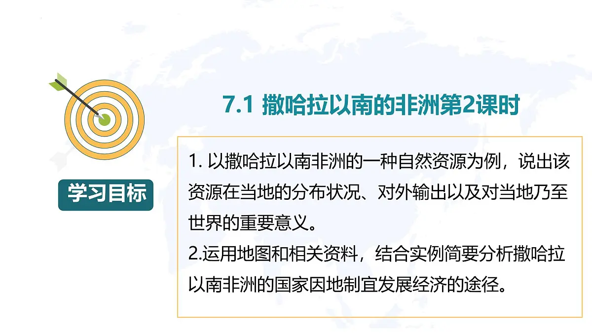 初中 地理 粤教粤人版(2024) 七年级下册7.1 撒哈拉以南非洲第2课时 课件第2页