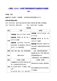 人教版（2024）七年级下册地理期末复习全册知识考点提纲 学案