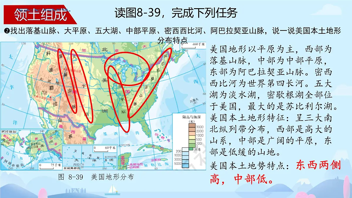 初中地理湘教版(2024)七年级下册9.5 美国(共2课时) 课件第6页