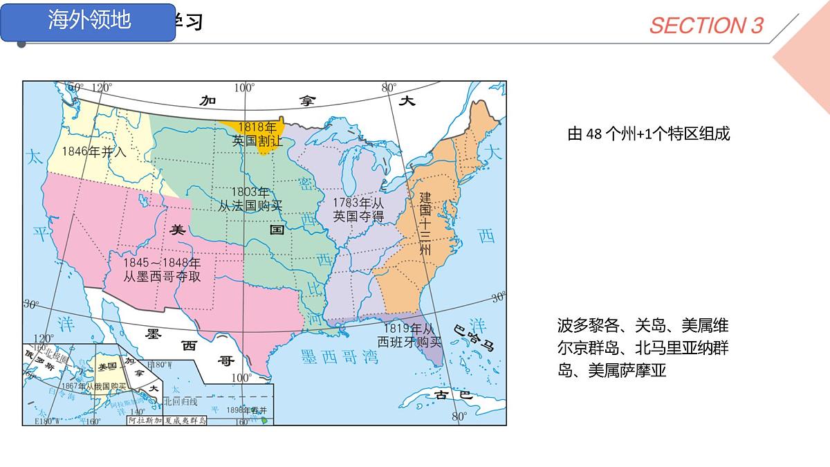 初中地理粤教粤人版(2024)七年级下册6.3 美国 课件第7页