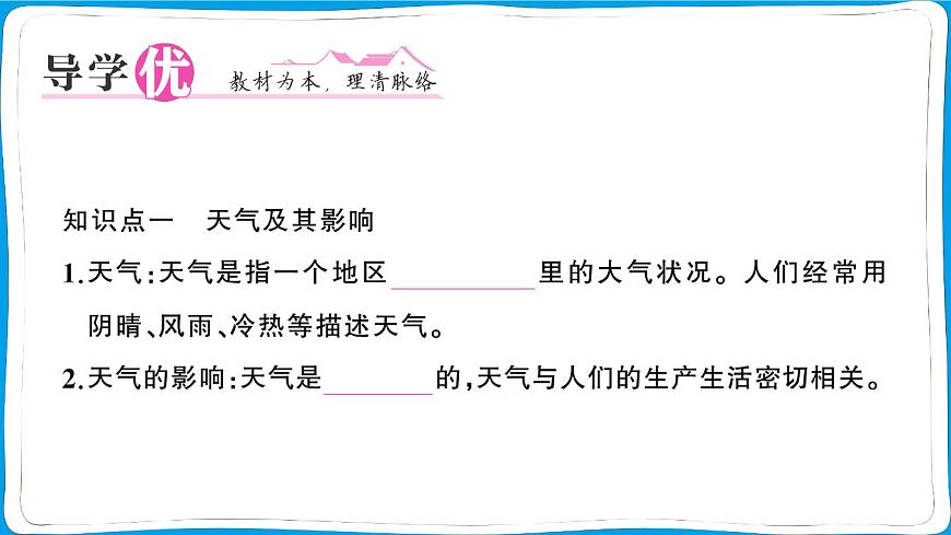 初中地理 人教版(2024)七年级上册第四章第一节 多变的天气 训练课件有答案第2页
