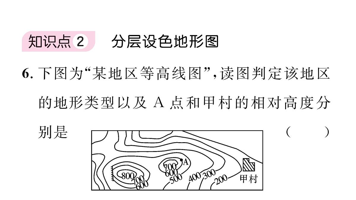初中地理 人教版(2024)七年级上册2.2 地形图的判断 习题课件 有答案第8页