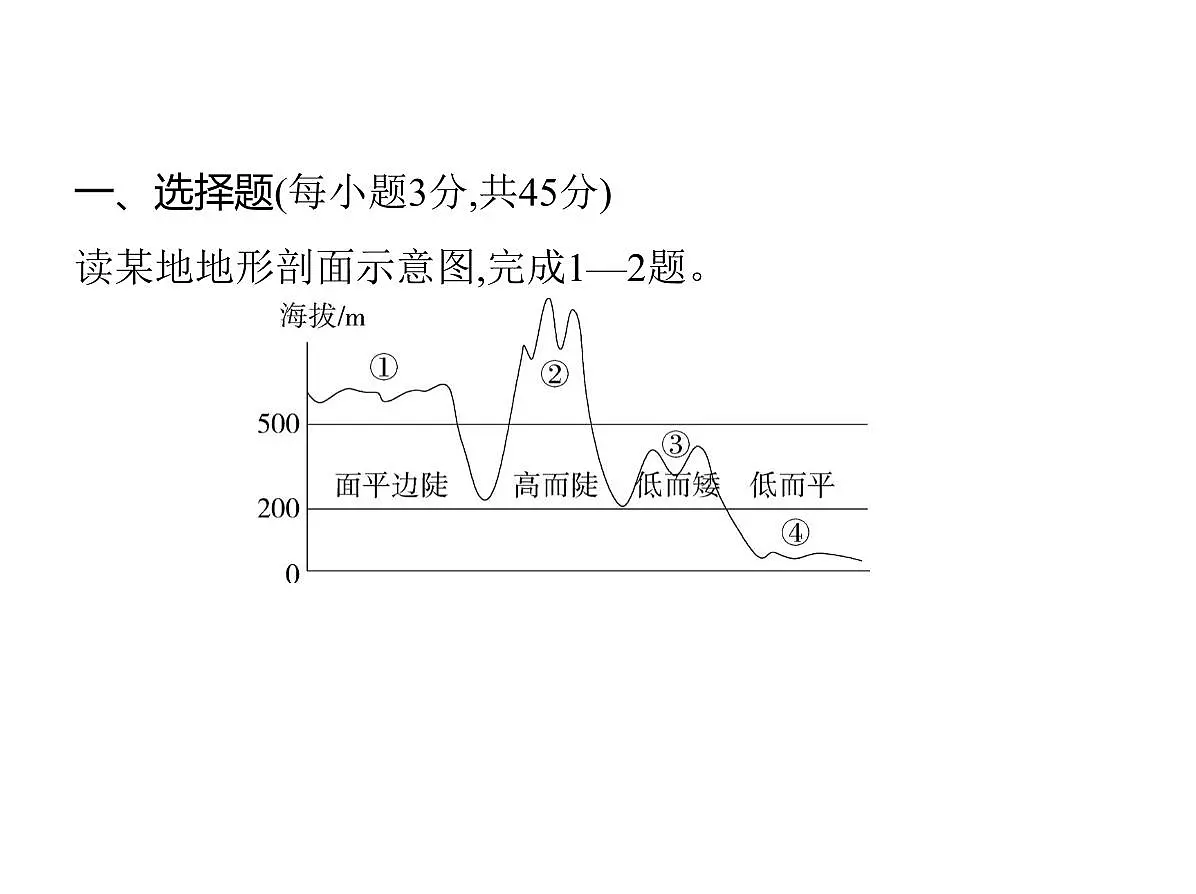 初中地理 人教版(2024)七年级上册第三章 陆地和海洋 试题讲解课件有答案04-第三章 素养综合检测第2页