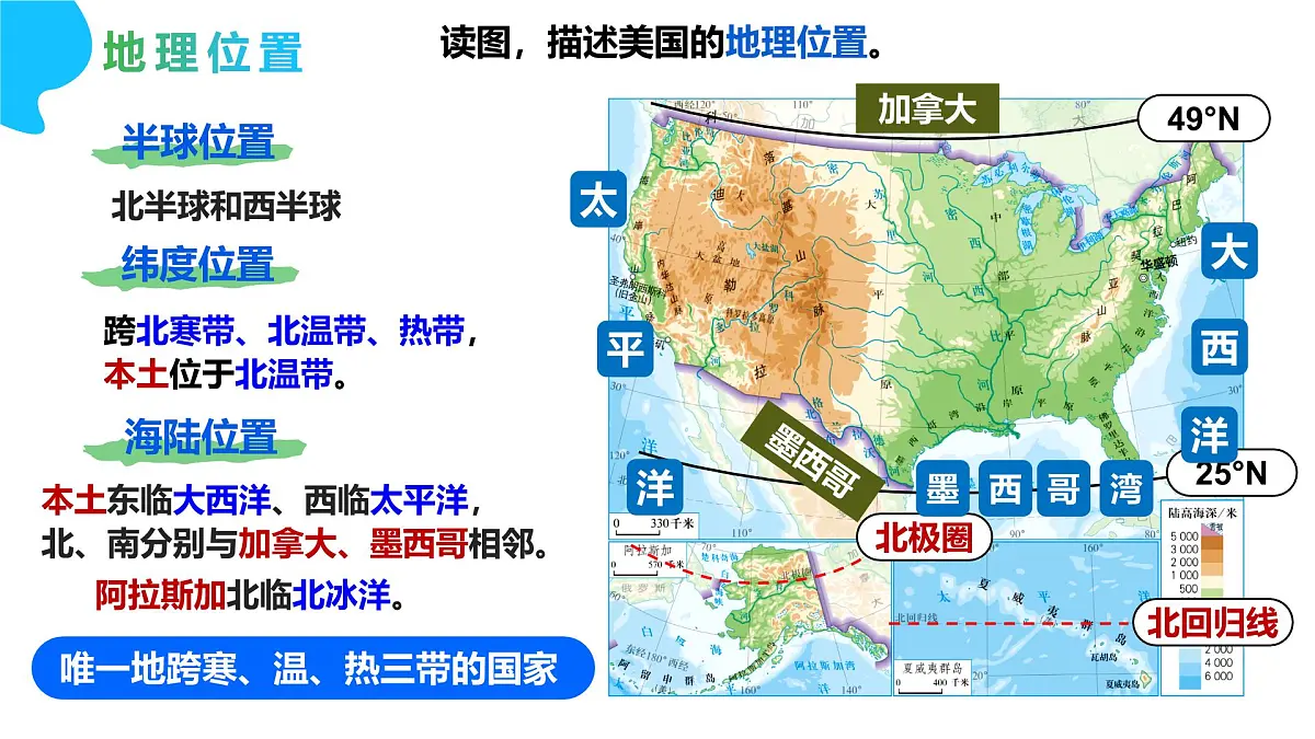 人教版七年级地理下册10.1《美国》第1课时课件第6页