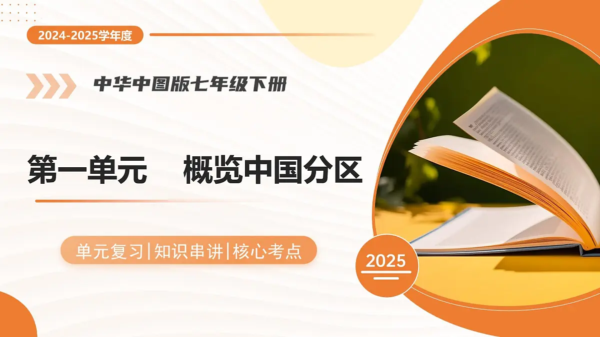 第一单元+概览中国分区 2025学年七年级地理下学期期末考点大串讲中华中图版课件第1页