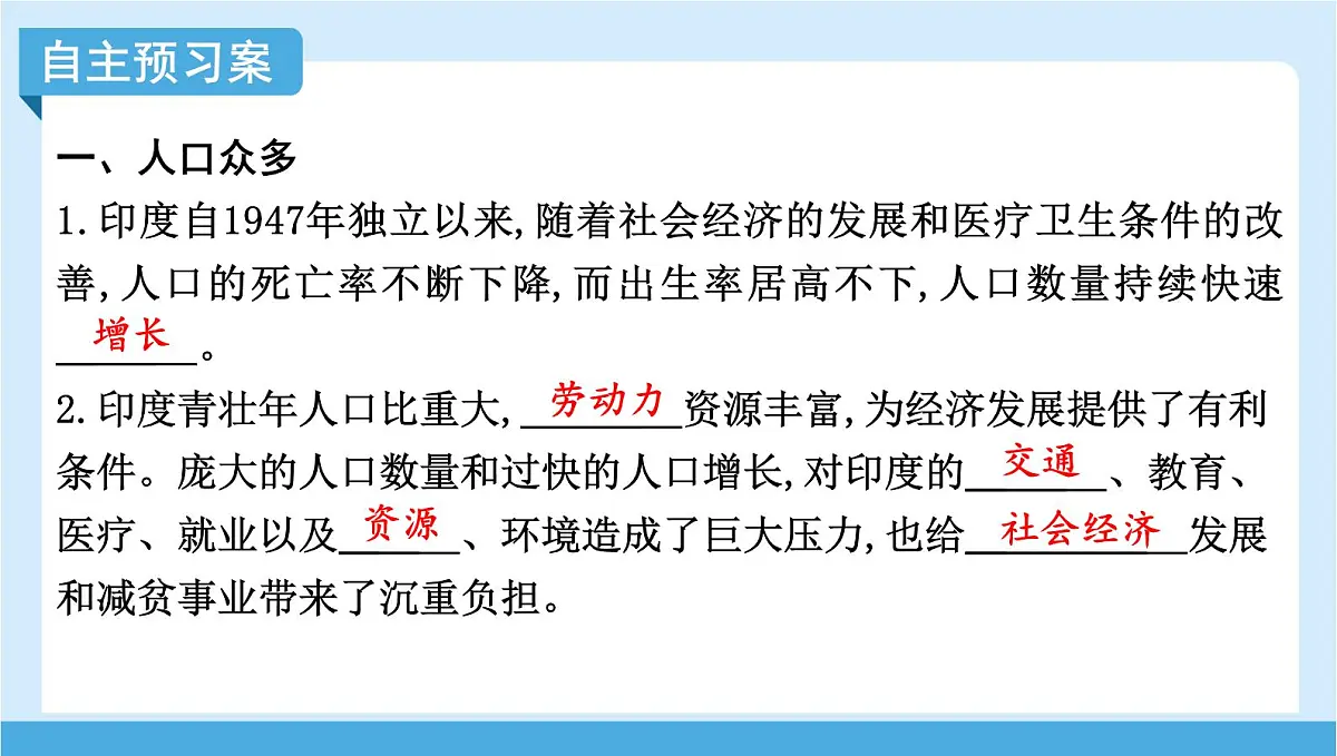 2024-2025学年七年级地理下册(商务星球版2024)8.2 印度 第二课时 发展中的大国 课件第4页