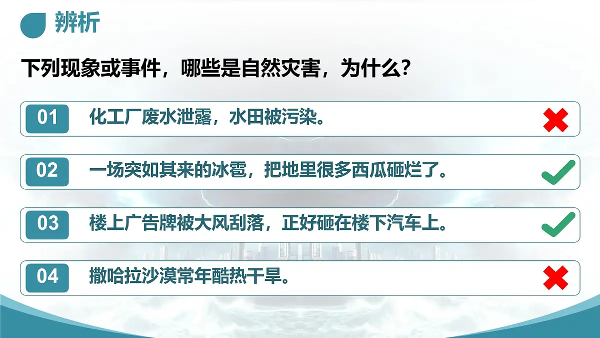 初中地理中图版(2024)七年级下册6.1 自然灾害与防治 课件第4页