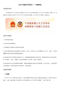 2025年地理中考热点——全国两会 练习