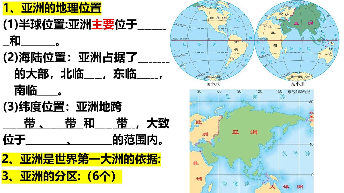人教版七年级地理下学期全册知识清单课件第2页