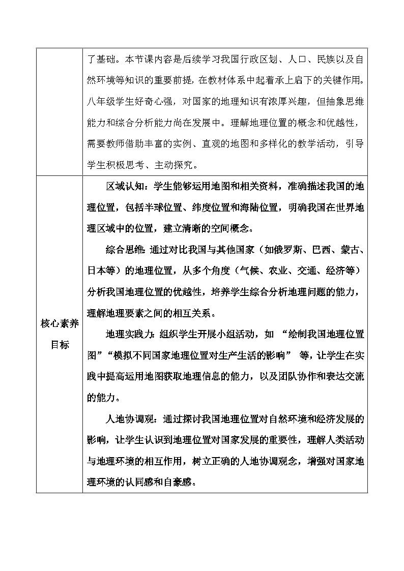 人教版(2024)八年级上册地理第一章 从世界看中国第一节《疆域》第一课时教案第2页