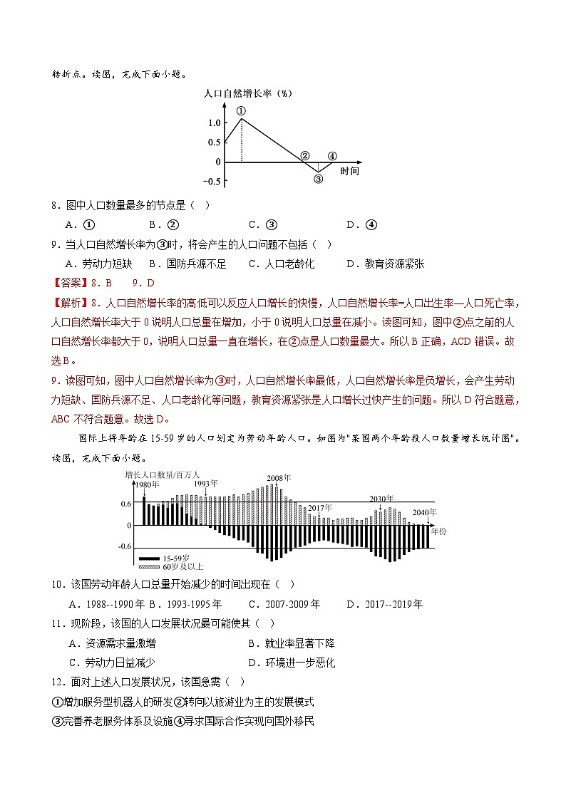 5.1 人口與聚落(分層練)(解析版)第3頁
