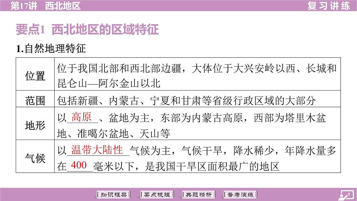 2026年中考《地理》复习课件:第一篇 分册复习-八年级下册-第17讲 西北地区第6页