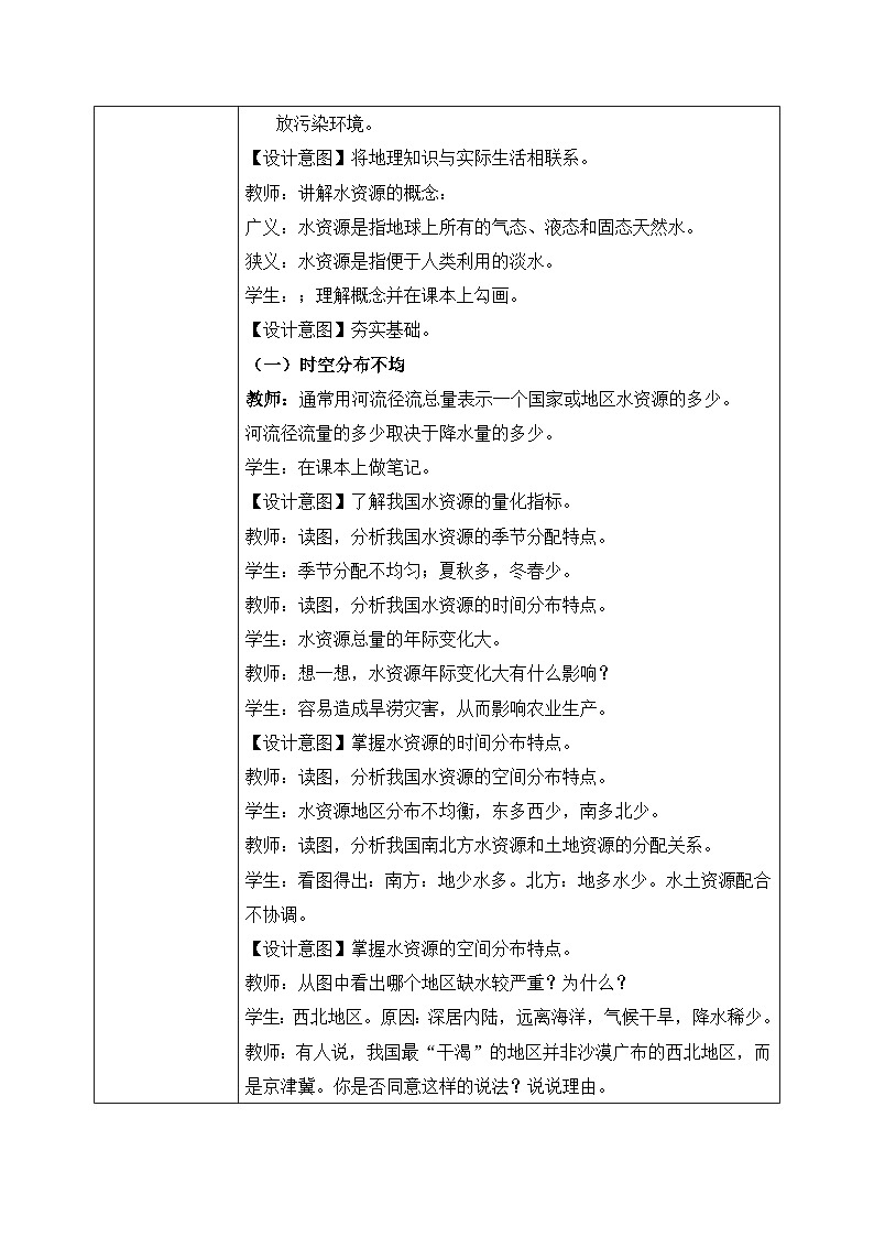 3.3中国的水资源【教学设计】——2025新教材湘教版初二地理上册第2页