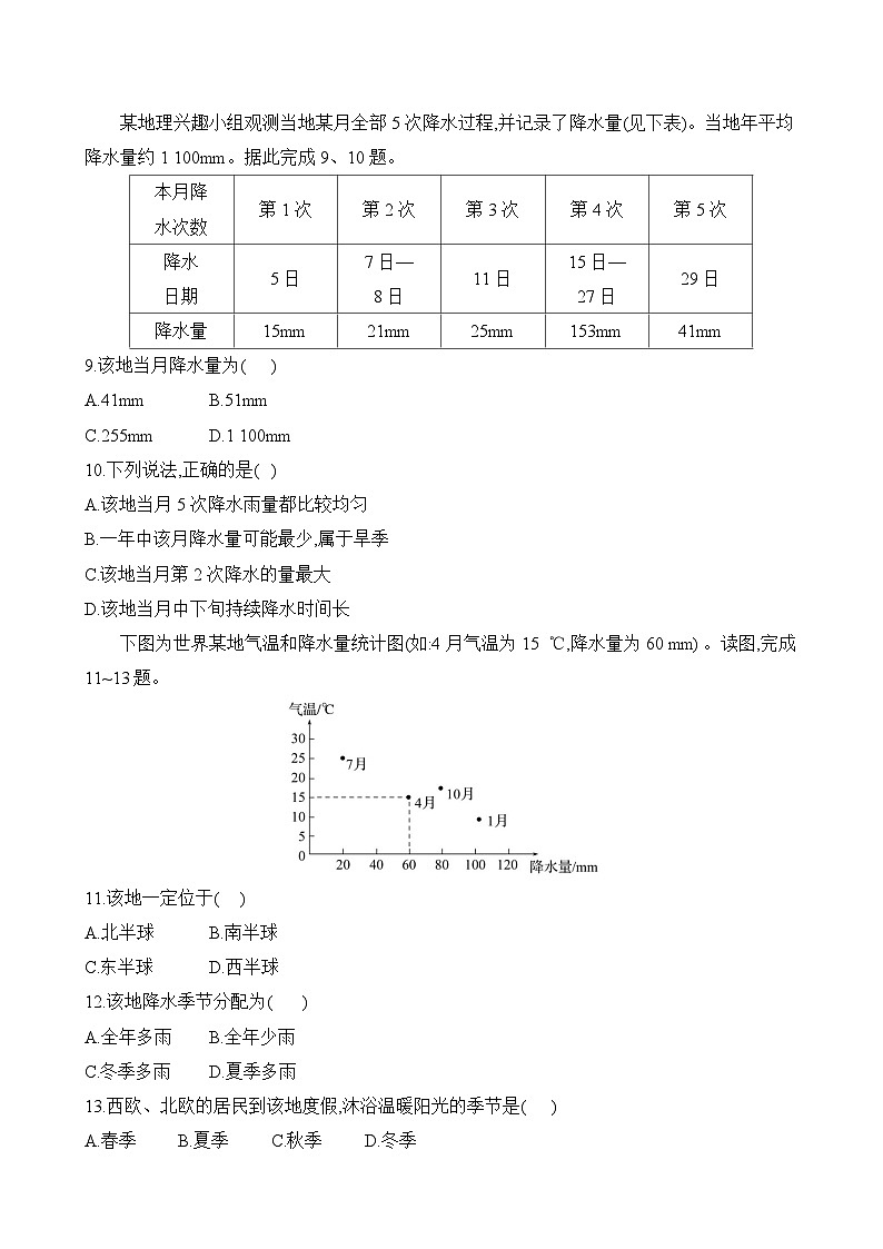 初中地理人教版七年级上册 单元质量测评试卷(第四章) (含答案解析)第3页