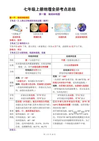 人教版七年级上册地理全册期末考点知识点总结